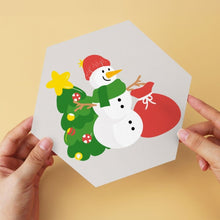 Laden Sie das Bild in den Galerie-Viewer, Mini Serie Malen nach Zahlen - Sechsecke (6 Stück) - Weihnachtsmann und Freunde