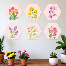 Laden Sie das Bild in den Galerie-Viewer, Mini Serie Malen nach Zahlen - Sechsecke (6 Stück) - Blumenset