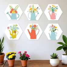 Laden Sie das Bild in den Galerie-Viewer, Mini Serie Malen nach Zahlen - Sechsecke (6 Stück) - Blüten aus der Gießkanne 2