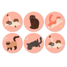 Laden Sie das Bild in den Galerie-Viewer, Mini Serie Malen nach Zahlen - Scheiben Ø20cm (6 Stück) - Die neugierigen Katzen Figured'Art