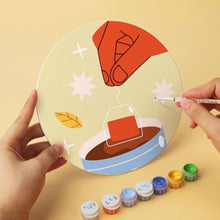 Laden Sie das Bild in den Galerie-Viewer, Mini Serie Malen nach Zahlen - Scheiben Ø20cm (6 Stück) - Warme Kaffeegeschichten