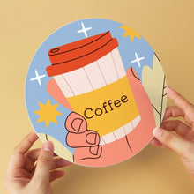 Laden Sie das Bild in den Galerie-Viewer, Mini Serie Malen nach Zahlen - Scheiben Ø20cm (6 Stück) - Warme Kaffeegeschichten
