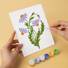 Laden Sie das Bild in den Galerie-Viewer, Mini Serie Malen nach Zahlen 15x20 cm (6 Stück) - Wildblumen-Illustrationen