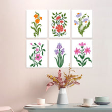 Laden Sie das Bild in den Galerie-Viewer, Mini Serie Malen nach Zahlen 15x20 cm (6 Stück) - Wildblumen-Illustrationen