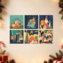 Laden Sie das Bild in den Galerie-Viewer, Mini Serie Malen nach Zahlen 20x20 cm (6 Stück) - Verzauberte Weihnachten