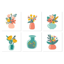 Laden Sie das Bild in den Galerie-Viewer, Mini Serie Malen nach Zahlen 20x20 cm (6 Stück) - Minimalistische Blumensträuße Figured'Art