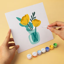 Laden Sie das Bild in den Galerie-Viewer, Mini Serie Malen nach Zahlen 20x20 cm (6 Stück) - Minimalistische Blumensträuße