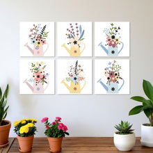 Laden Sie das Bild in den Galerie-Viewer, Mini Serie Malen nach Zahlen 20x20 cm (6 Stück) - Blüten aus der Gießkanne 1