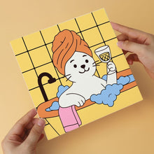 Laden Sie das Bild in den Galerie-Viewer, Mini Serie Malen nach Zahlen 20x20 cm (6 Stück) - Spa-Tag für Katzen 1