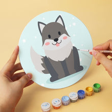 Laden Sie das Bild in den Galerie-Viewer, Mini Serie Malen nach Zahlen - Scheiben Ø20cm (6 Stück) - Waldgeschichten