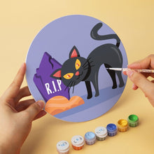 Laden Sie das Bild in den Galerie-Viewer, Mini Serie Malen nach Zahlen - Scheiben Ø20cm (6 Stück) - Katzen und Hexenkunst
