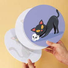 Laden Sie das Bild in den Galerie-Viewer, Mini Serie Malen nach Zahlen - Scheiben Ø20cm (6 Stück) - Katzen und Hexenkunst