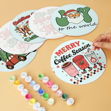 Laden Sie das Bild in den Galerie-Viewer, Mini Serie Malen nach Zahlen - Scheiben Ø20cm (6 Stück) - Herzliche Weihnachtswünsche