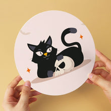 Laden Sie das Bild in den Galerie-Viewer, Mini Serie Malen nach Zahlen - Scheiben Ø20cm (6 Stück) - Schaurige Katzen