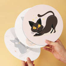 Laden Sie das Bild in den Galerie-Viewer, Mini Serie Malen nach Zahlen - Scheiben Ø20cm (6 Stück) - Schaurige Katzen