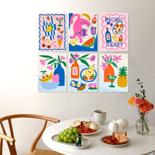 Laden Sie das Bild in den Galerie-Viewer, Mini Serie Malen nach Zahlen 15x20 cm (6 Stück) - Fruchtiges Picknick