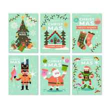 Laden Sie das Bild in den Galerie-Viewer, Mini Serie Malen nach Zahlen 15x20 cm (6 Stück) - Weihnachten in Mint Figured'Art