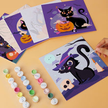 Laden Sie das Bild in den Galerie-Viewer, Mini Serie Malen nach Zahlen 20x20 cm (6 Stück) - Verspielte Halloween-Katzen