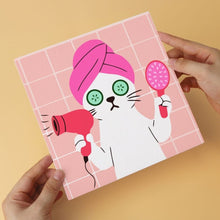 Laden Sie das Bild in den Galerie-Viewer, Mini Serie Malen nach Zahlen 20x20 cm (6 Stück) - Spa-Tag für Katzen 2