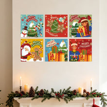 Laden Sie das Bild in den Galerie-Viewer, Mini Serie Malen nach Zahlen 20x20 cm (6 Stück) - Weihnachtsfarben