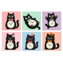 Laden Sie das Bild in den Galerie-Viewer, Mini Serie Malen nach Zahlen 20x20 cm (6 Stück) - Tick-Tack-Katzen Figured'Art