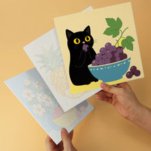 Laden Sie das Bild in den Galerie-Viewer, Mini Serie Malen nach Zahlen 20x20 cm (6 Stück) - Katze und bunte Früchte