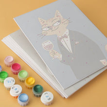Laden Sie das Bild in den Galerie-Viewer, Mini Serie Malen nach Zahlen 15x20 cm (6 Stück) - Elegante Katzen