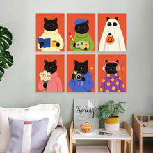 Laden Sie das Bild in den Galerie-Viewer, Mini Serie Malen nach Zahlen 15x20 cm (6 Stück) - Eine Katze, viele Stimmungen