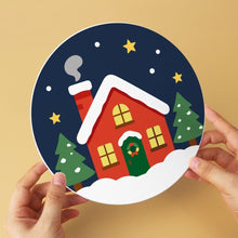 Laden Sie das Bild in den Galerie-Viewer, Mini Serie Malen nach Zahlen - Scheiben Ø20cm (6 Stück) - Weihnachtsflüstern