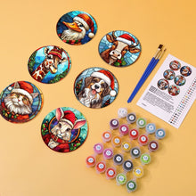 Laden Sie das Bild in den Galerie-Viewer, Malen nach Zahlen 10 cm Untersetzer (6 Stück) - Weihnachtstiere