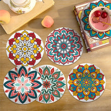 Laden Sie das Bild in den Galerie-Viewer, Malen nach Zahlen 10 cm Untersetzer (6 Stück) - Bunte Untersetzer Mandala