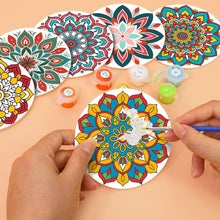Laden Sie das Bild in den Galerie-Viewer, Malen nach Zahlen 10 cm Untersetzer (6 Stück) - Bunte Untersetzer Mandala