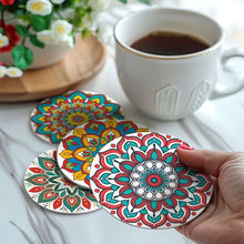 Laden Sie das Bild in den Galerie-Viewer, Malen nach Zahlen 10 cm Untersetzer (6 Stück) - Bunte Untersetzer Mandala