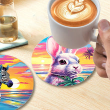 Laden Sie das Bild in den Galerie-Viewer, Malen nach Zahlen 10 cm Untersetzer (6 Stück) - Pop Art Wildtiere