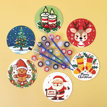 Laden Sie das Bild in den Galerie-Viewer, Malen nach Zahlen 10 cm Untersetzer (6 Stück) - Handgemachte Weihnachten