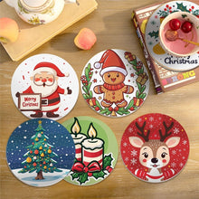 Laden Sie das Bild in den Galerie-Viewer, Malen nach Zahlen 10 cm Untersetzer (6 Stück) - Handgemachte Weihnachten