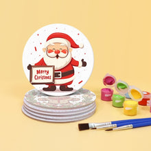 Laden Sie das Bild in den Galerie-Viewer, Malen nach Zahlen 10 cm Untersetzer (6 Stück) - Handgemachte Weihnachten