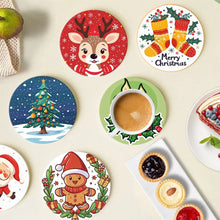 Laden Sie das Bild in den Galerie-Viewer, Malen nach Zahlen 10 cm Untersetzer (6 Stück) - Handgemachte Weihnachten