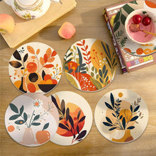 Laden Sie das Bild in den Galerie-Viewer, Malen nach Zahlen 10 cm Untersetzer (6 Stück) - Modernes Botanisches Design