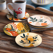 Laden Sie das Bild in den Galerie-Viewer, Malen nach Zahlen 10 cm Untersetzer (6 Stück) - Modernes Botanisches Design