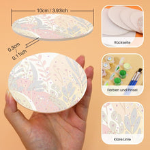Laden Sie das Bild in den Galerie-Viewer, Malen nach Zahlen 10 cm Untersetzer (6 Stück) - Modernes Botanisches Design