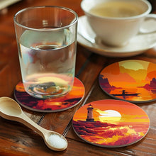 Laden Sie das Bild in den Galerie-Viewer, Malen nach Zahlen 10 cm Untersetzer (6 Stück) - Sonnenuntergangsszene