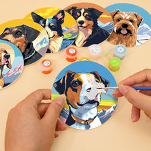 Laden Sie das Bild in den Galerie-Viewer, Malen nach Zahlen 10 cm Untersetzer (6 Stück) - Niedliche Hunde
