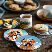 Laden Sie das Bild in den Galerie-Viewer, Malen nach Zahlen 10 cm Untersetzer (6 Stück) - Niedliche Hunde
