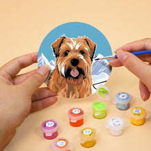 Laden Sie das Bild in den Galerie-Viewer, Malen nach Zahlen 10 cm Untersetzer (6 Stück) - Niedliche Hunde