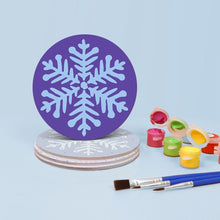 Laden Sie das Bild in den Galerie-Viewer, Malen nach Zahlen 10 cm Untersetzer (4 Stück) - Schneeflocke