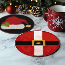 Laden Sie das Bild in den Galerie-Viewer, Malen nach Zahlen 10 cm Untersetzer (4 Stück) - Kreatives Weihnachtsgeschenk