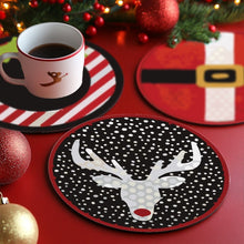 Laden Sie das Bild in den Galerie-Viewer, Malen nach Zahlen 10 cm Untersetzer (4 Stück) - Kreatives Weihnachtsgeschenk
