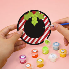 Laden Sie das Bild in den Galerie-Viewer, Malen nach Zahlen 10 cm Untersetzer (4 Stück) - Kreatives Weihnachtsgeschenk