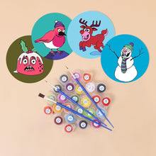 Laden Sie das Bild in den Galerie-Viewer, Malen nach Zahlen 10 cm Untersetzer (4 Stück) - Kreatives Weihnachtsgeschenk 1